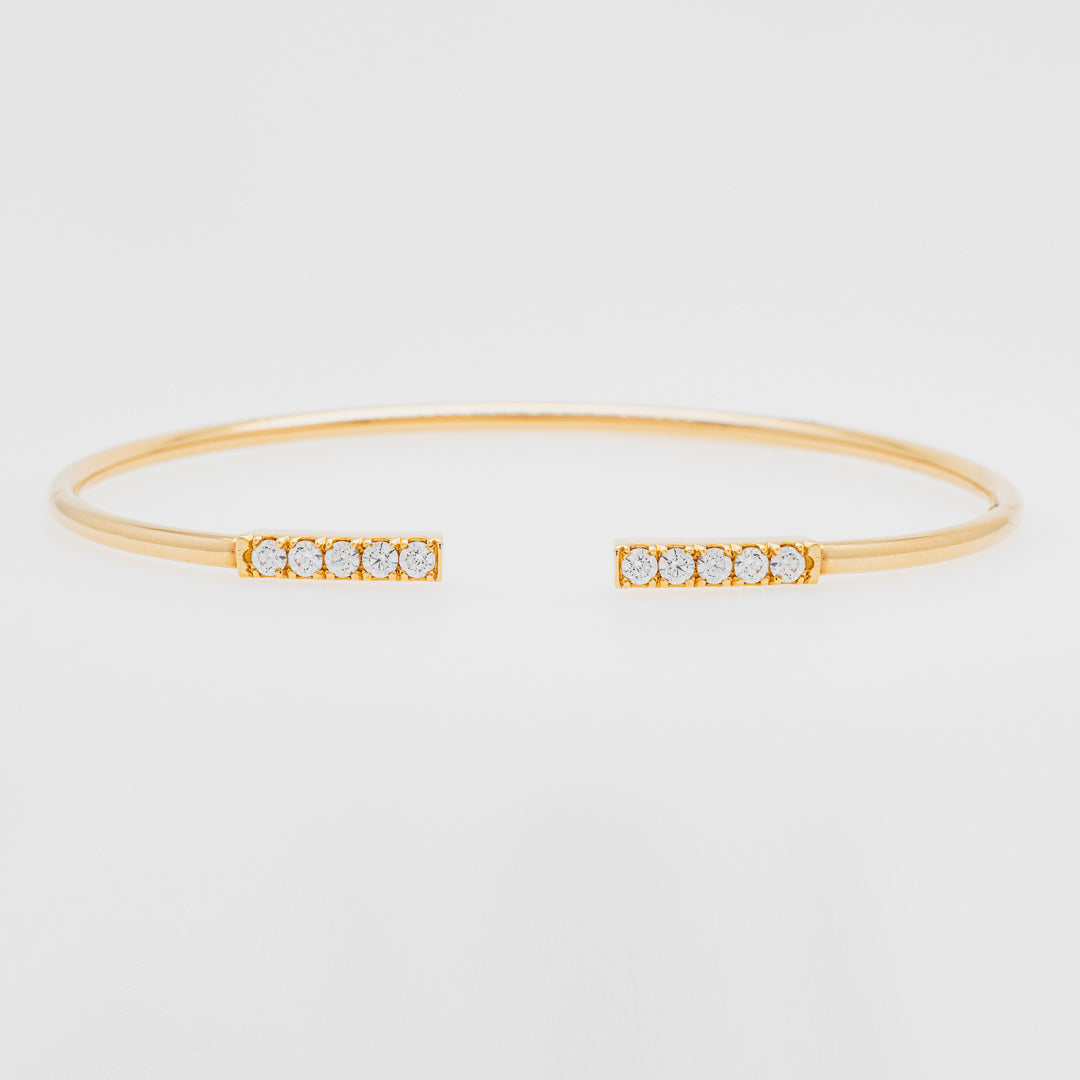 Yellow gold bracelet with zircons
