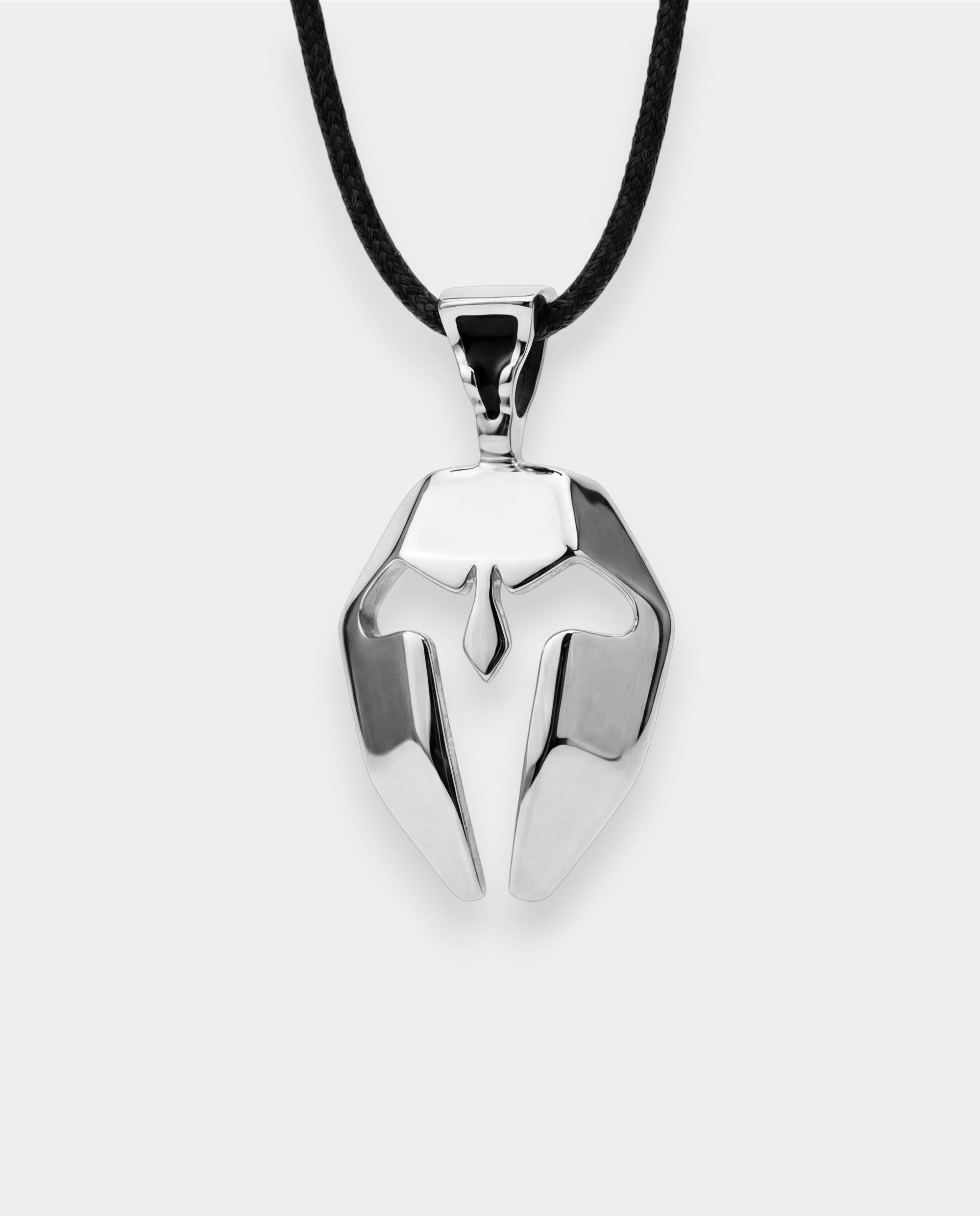 spartan mask pendent in silver