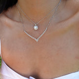 Pavé Pearl Pendant Necklace