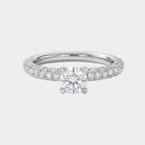 Diamond ring with a white background