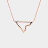 delta-shaped necklace in rose gold