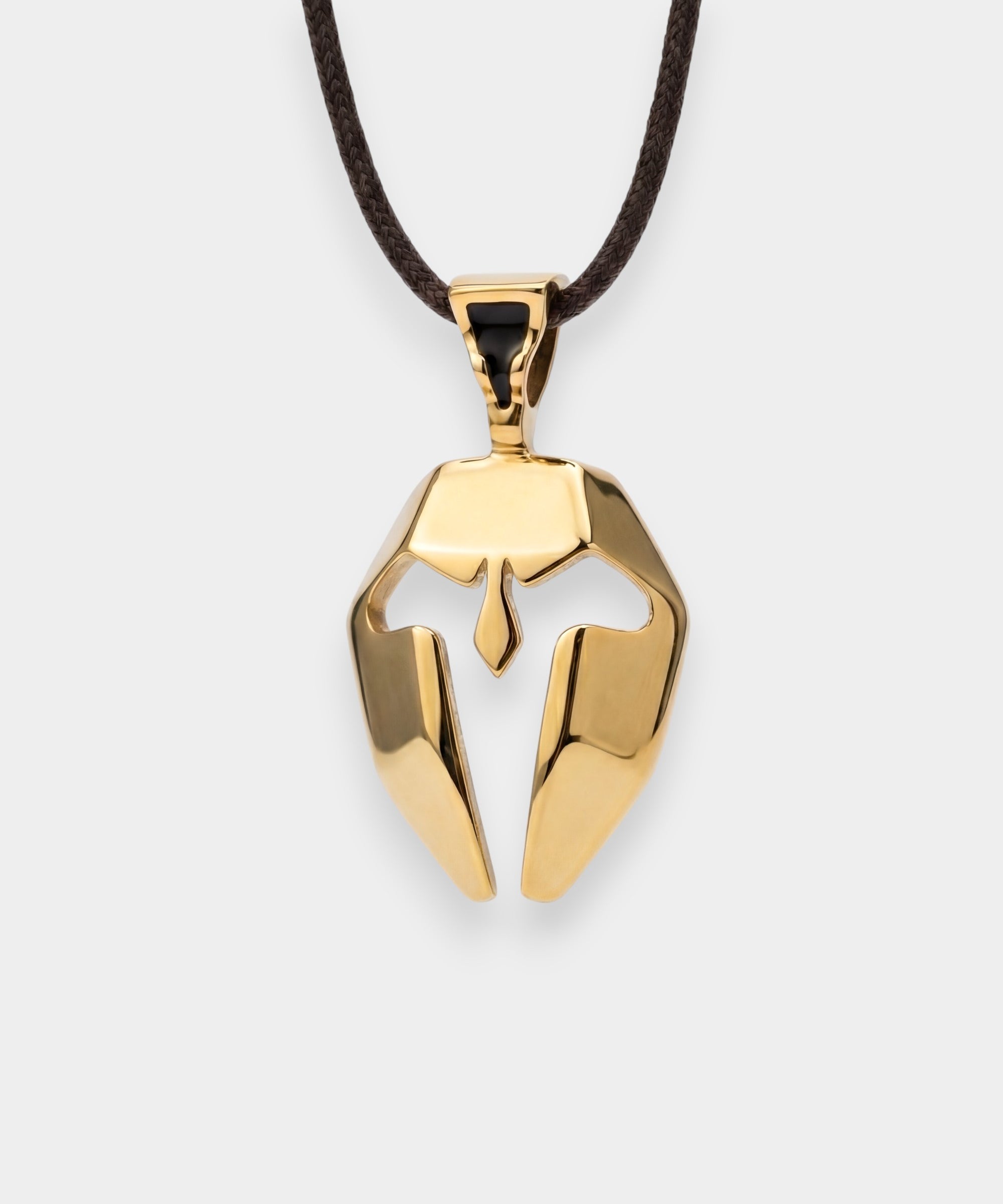 spartan mask pendent in gold color
