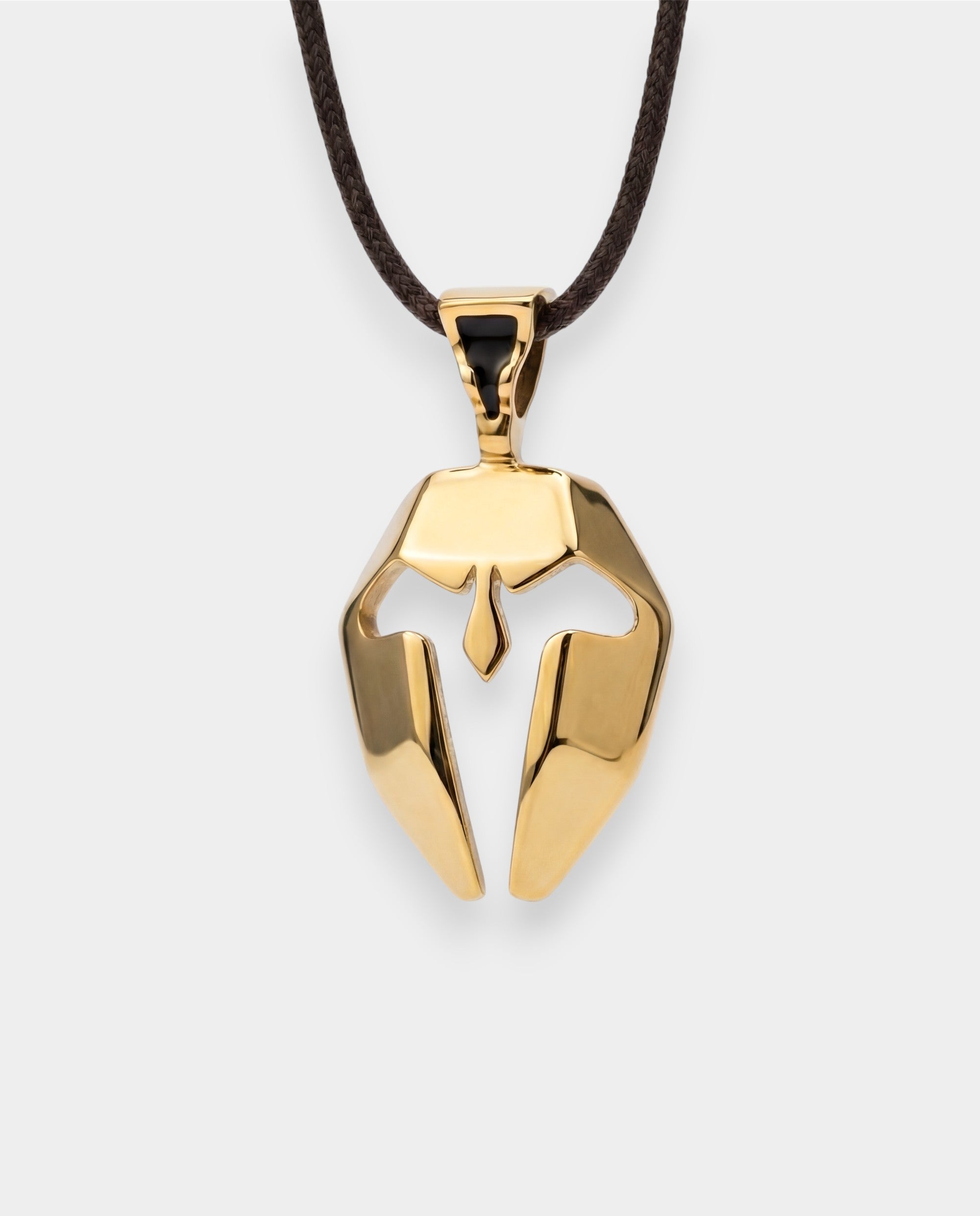 spartan mask pendent in gold color