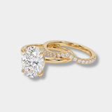 Oval Cut Diamond Engagement Ring with Matching Band