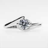 Diamond engagement ring on a white background