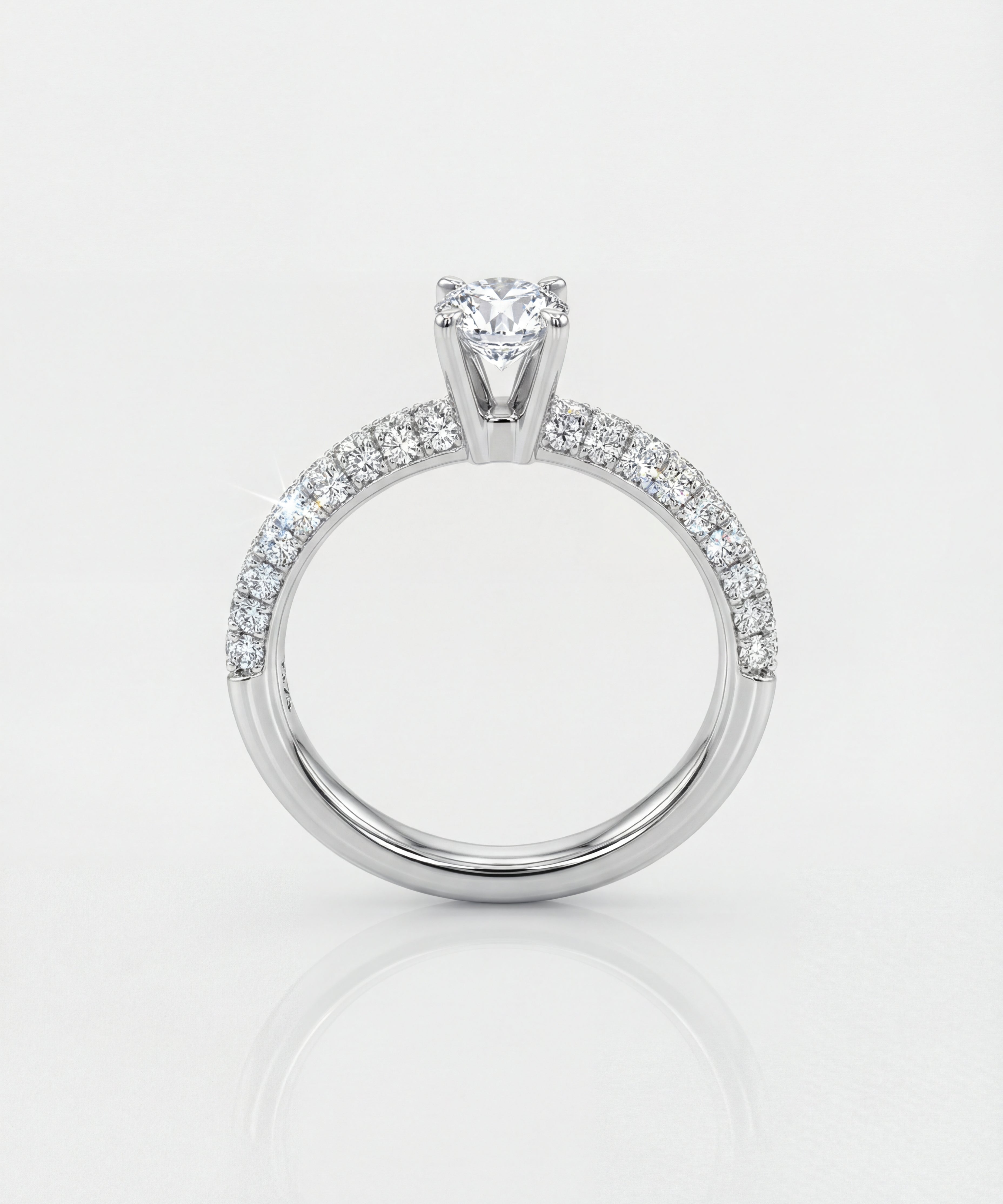 Diamond ring with a white background