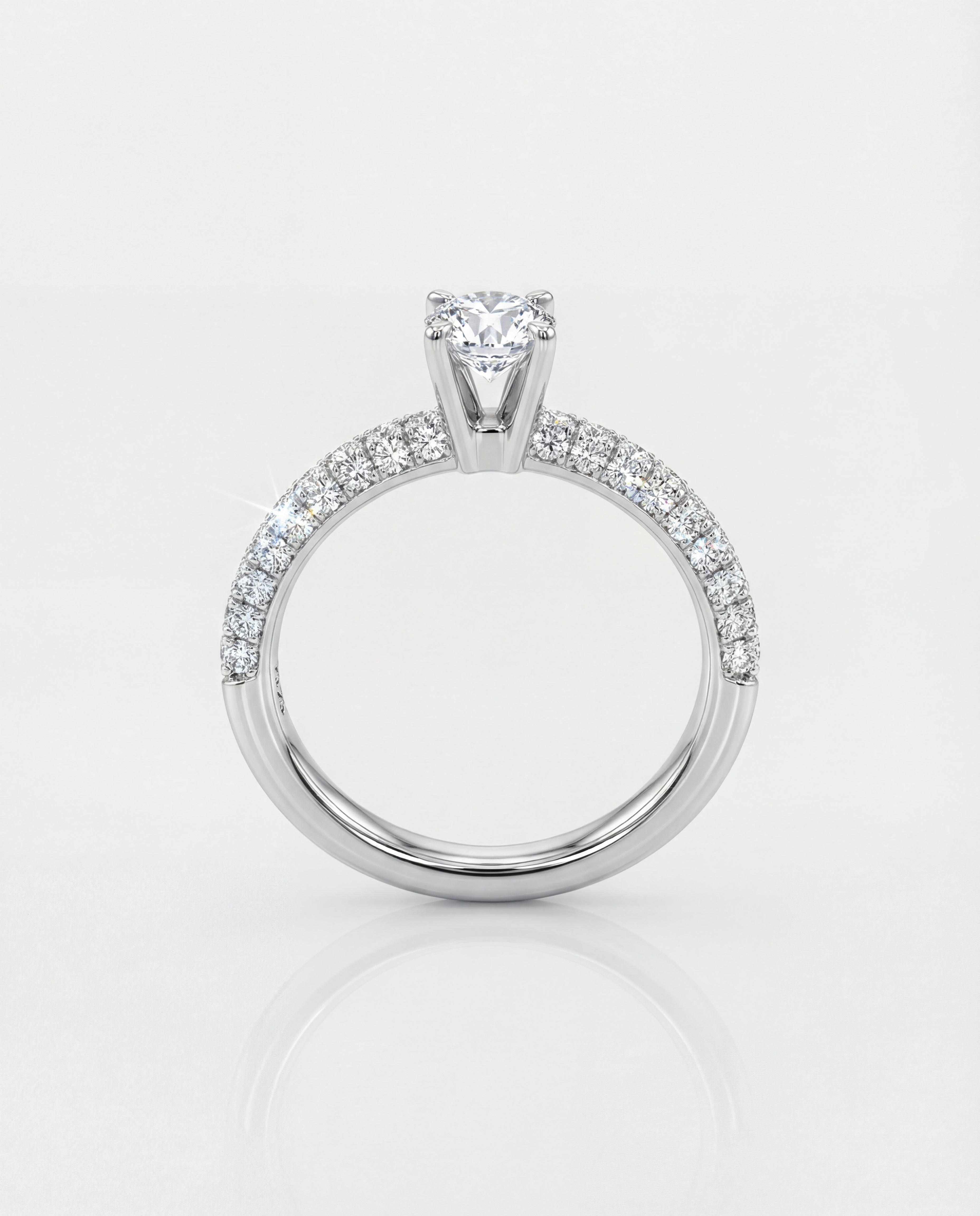 Diamond ring with a white background