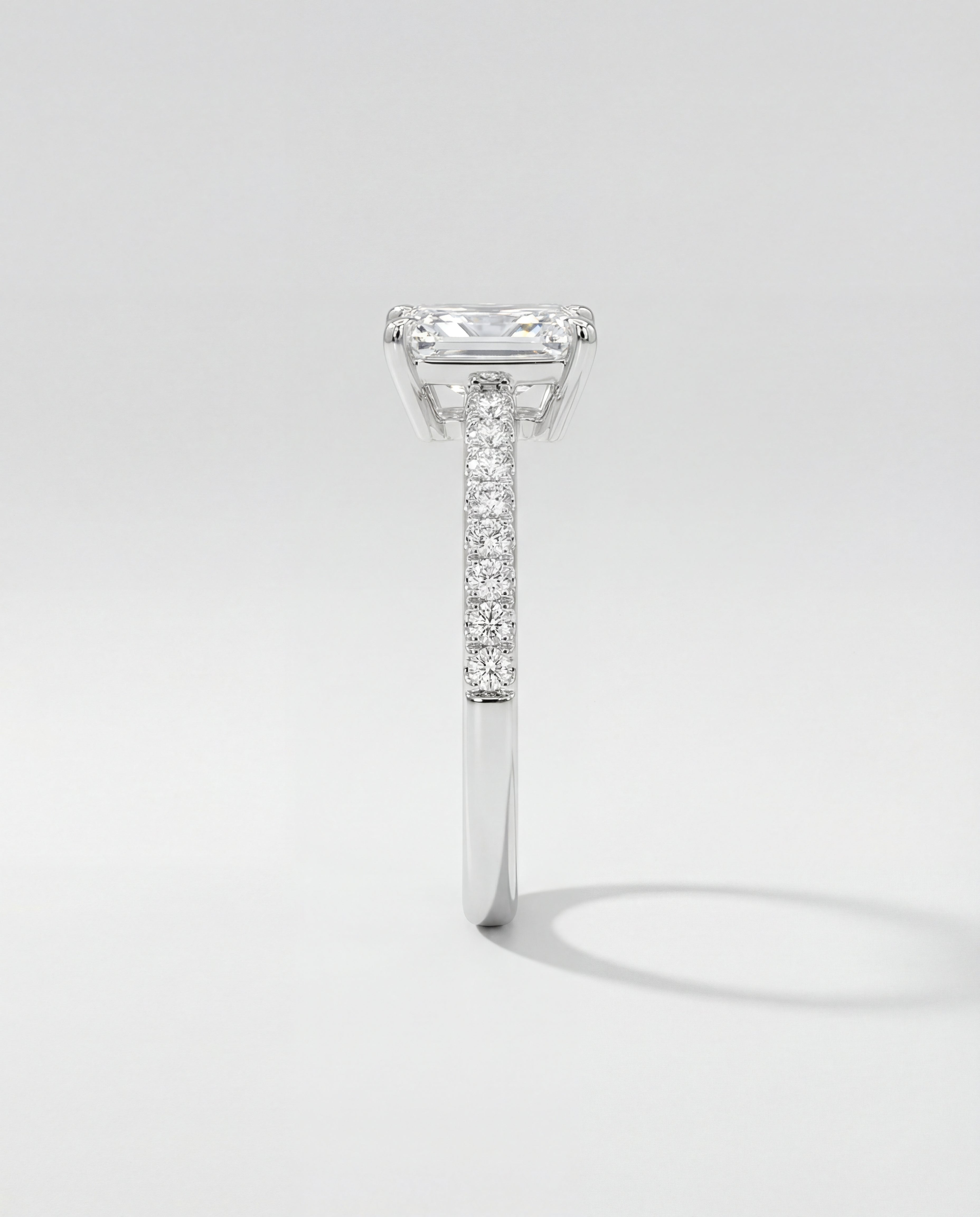 Diamond ring with a white background