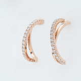 Gold Diamond Crossover Hoops 18K Rose Gold by Papadopoulos Jewellery