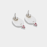 Aphrodite and Dove Earrings 925 Sterling Silver with Pink Tourmaline