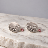 Aphrodite and Dove Earrings 925 Sterling Silver with Pink Tourmaline