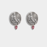 Aphrodite and Dove Earrings 925 Sterling Silver with Pink Tourmaline