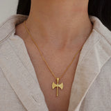 Minoan Double Axe Labrys Necklace Gold