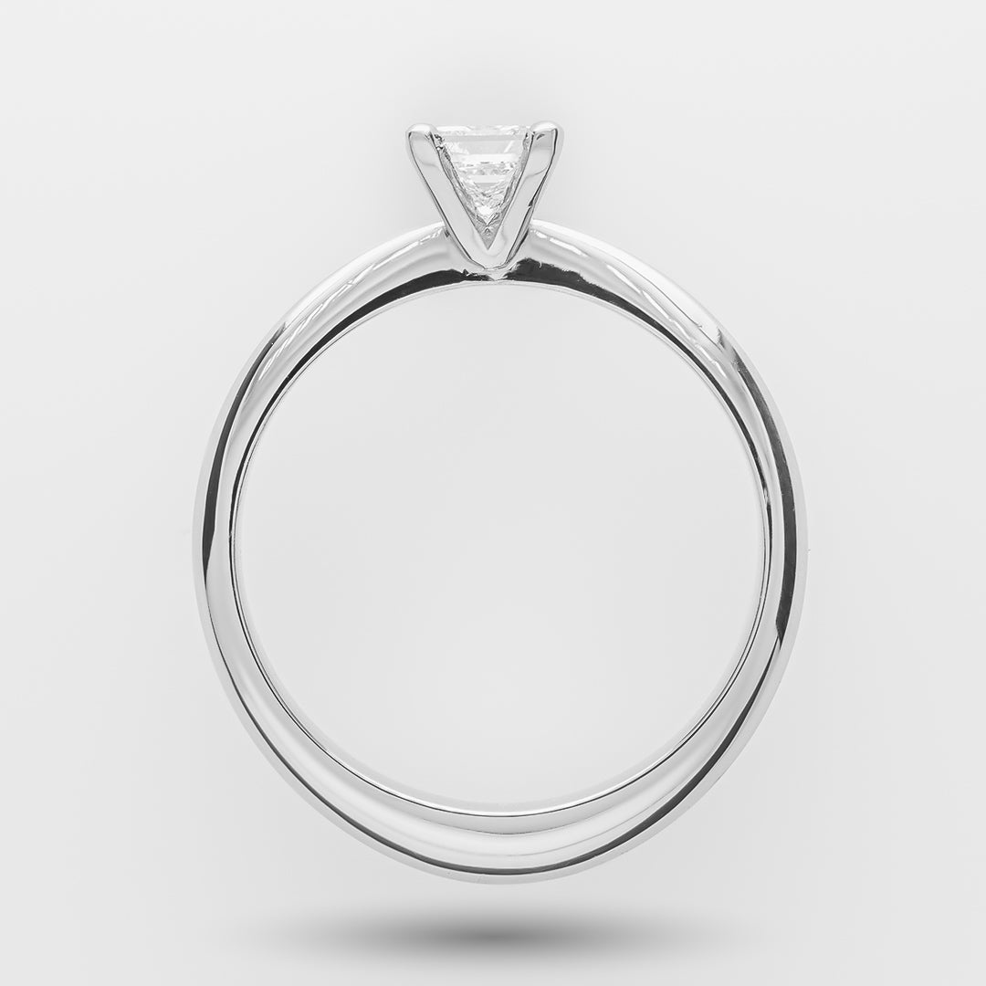 Diamond ring for engagement on a light gray background