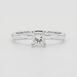 A princess-cut diamond engagement ring.