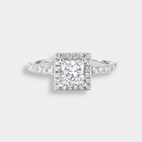 princess cut halo engagement ring
