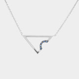 Necklace with a geometric triangle pendant on a white background
